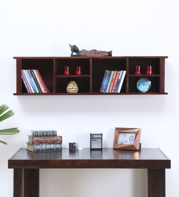 Sheesham Wood Book Shelf in Provincial Teak Finish,