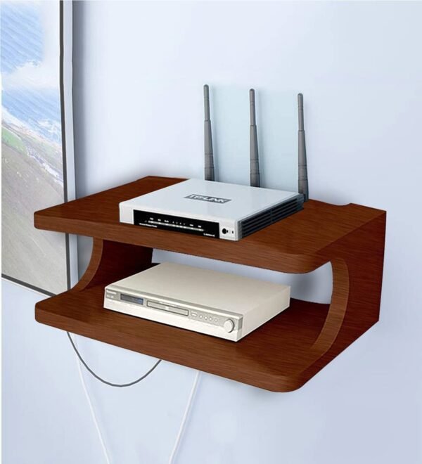 Muren Goldfoil Brown wood Wall Shelves