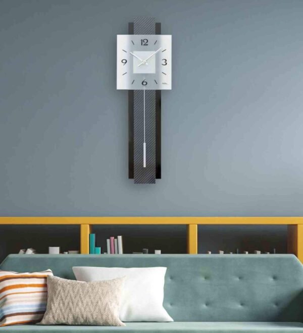 Multicolor Glass Framed Analog Pendulum Wall Clock