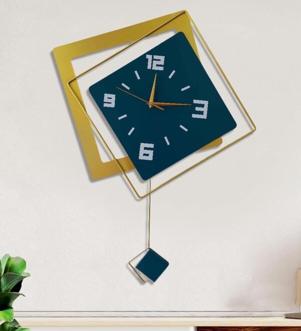 European Style Pendulum Wall Clock In Golden