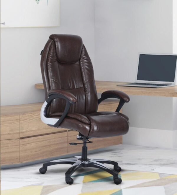 Amber Leatherette Executive Chair in Brown Colour